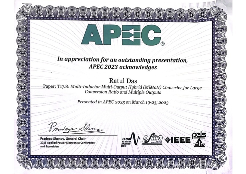 2023-APEC - Ratul Outstanding Presentation Award